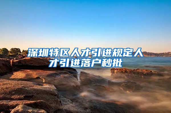 深圳特区人才引进规定人才引进落户秒批