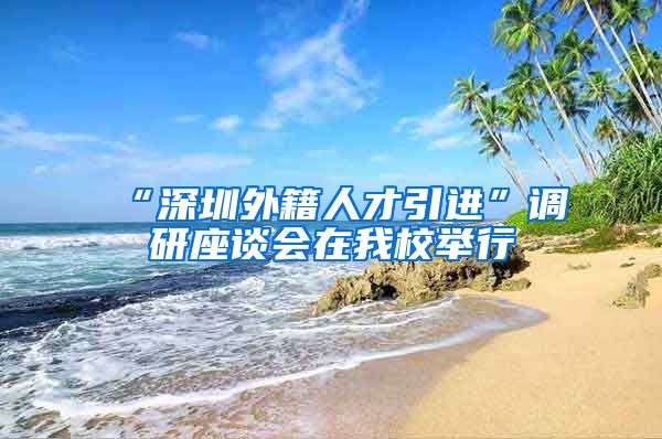 “深圳外籍人才引进”调研座谈会在我校举行