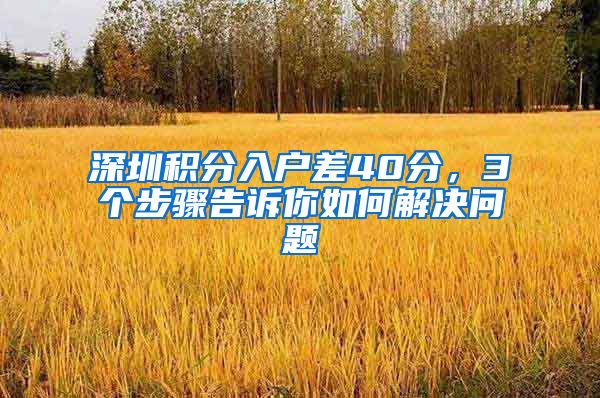 深圳积分入户差40分，3个步骤告诉你如何解决问题