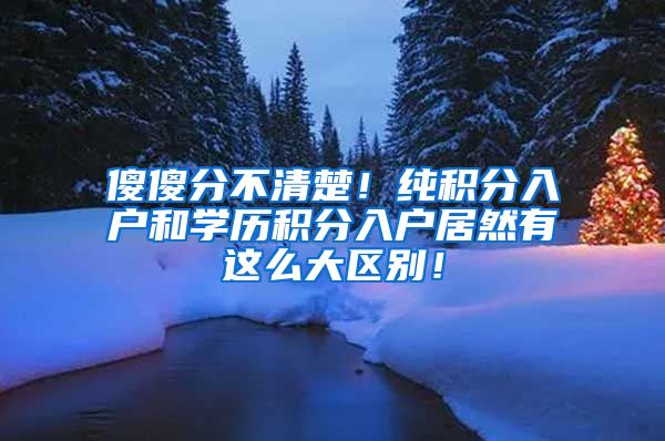 傻傻分不清楚！纯积分入户和学历积分入户居然有这么大区别！