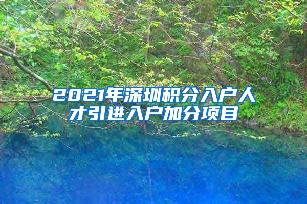 2021年深圳积分入户人才引进入户加分项目