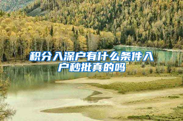 积分入深户有什么条件入户秒批真的吗