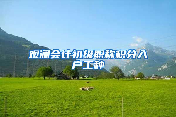 观澜会计初级职称积分入户工种