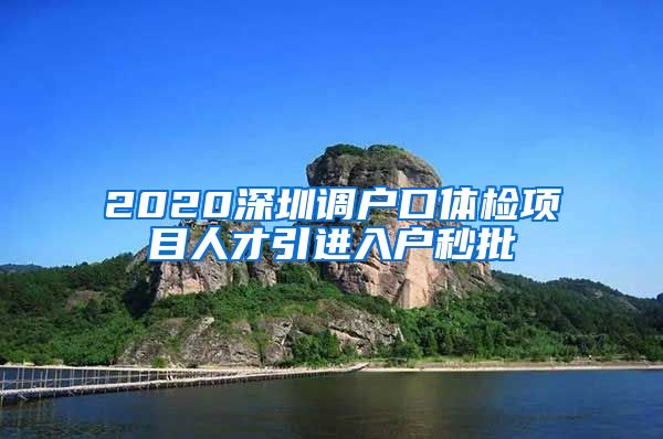 2020深圳调户口体检项目人才引进入户秒批