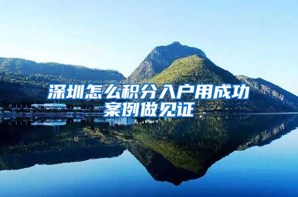 深圳怎么积分入户用成功案例做见证