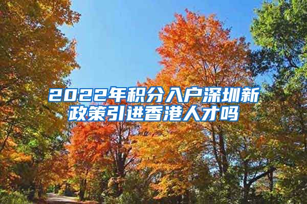 2022年积分入户深圳新政策引进香港人才吗