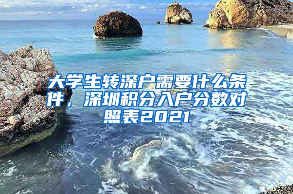大学生转深户需要什么条件，深圳积分入户分数对照表2021