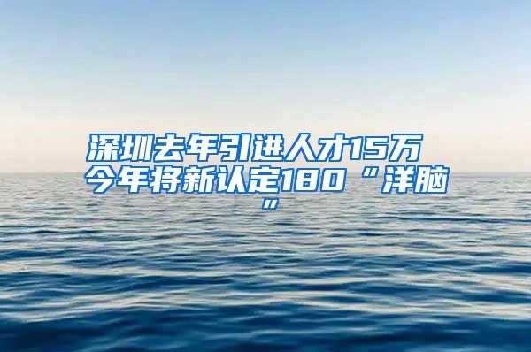 深圳去年引进人才15万 今年将新认定180“洋脑”