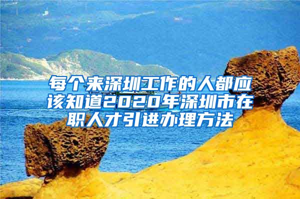 每个来深圳工作的人都应该知道2020年深圳市在职人才引进办理方法