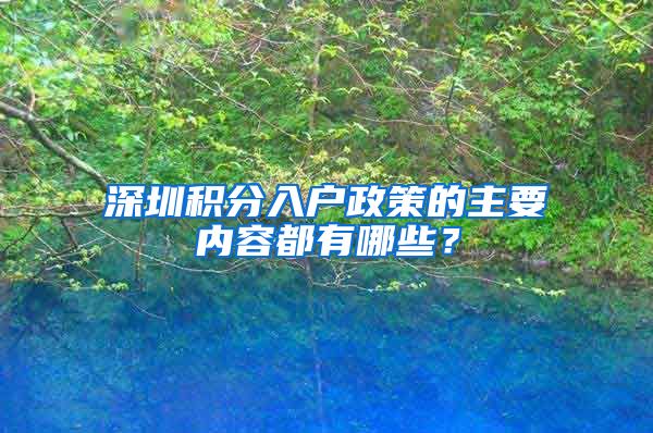 深圳积分入户政策的主要内容都有哪些？