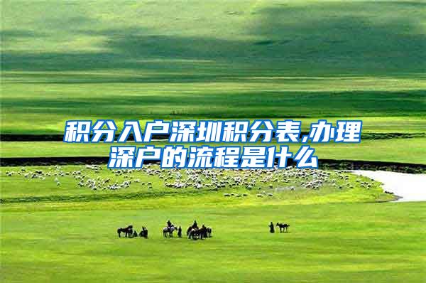 积分入户深圳积分表,办理深户的流程是什么