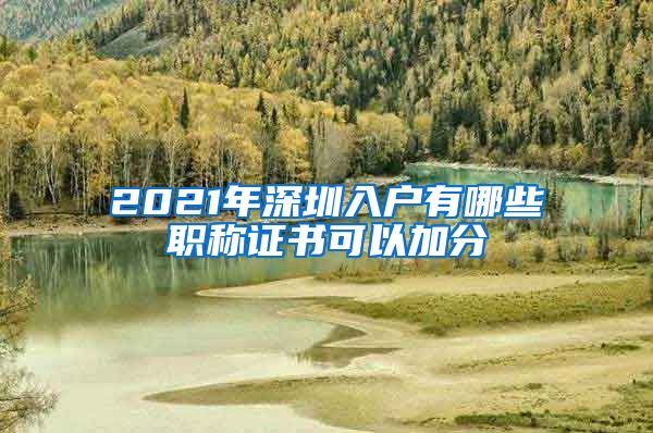 2021年深圳入户有哪些职称证书可以加分