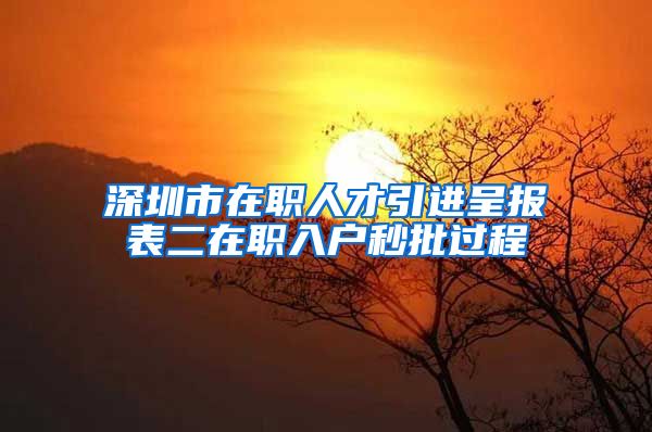 深圳市在职人才引进呈报表二在职入户秒批过程