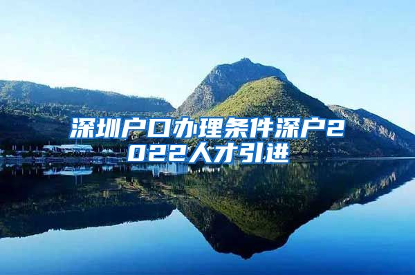 深圳户口办理条件深户2022人才引进