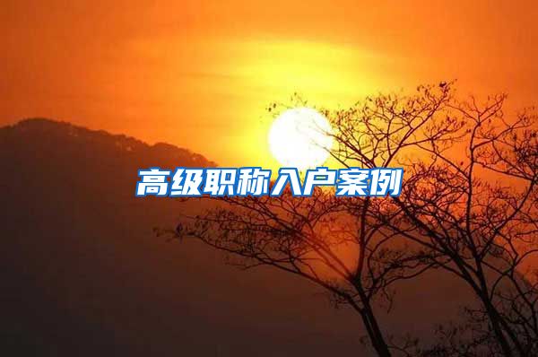 高级职称入户案例