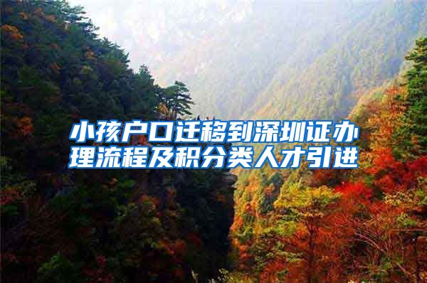 小孩户口迁移到深圳证办理流程及积分类人才引进