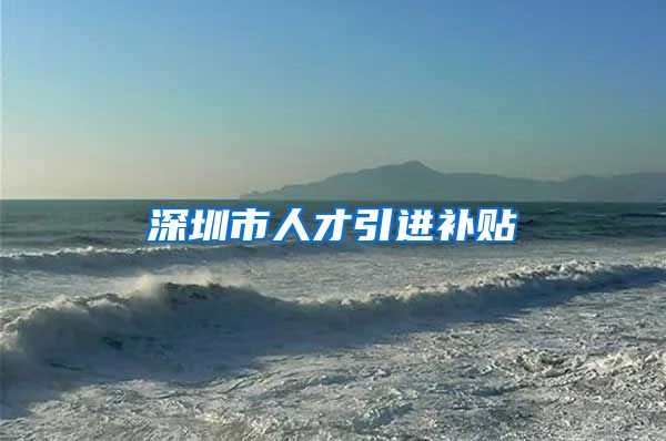 深圳市人才引进补贴