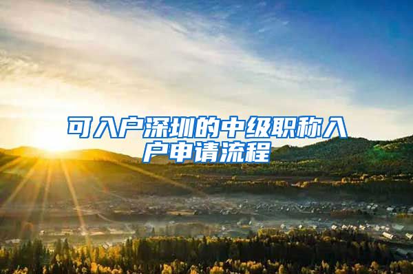 可入户深圳的中级职称入户申请流程