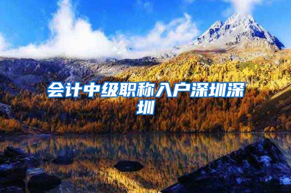 会计中级职称入户深圳深圳