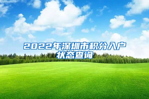 2022年深圳市积分入户状态查询