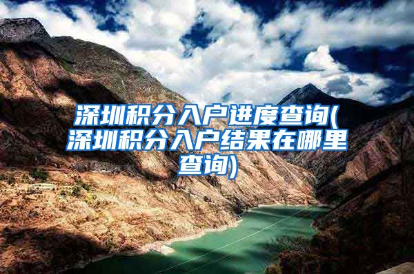 深圳积分入户进度查询(深圳积分入户结果在哪里查询)