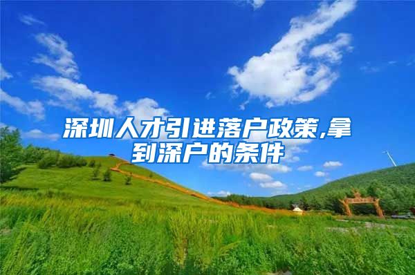 深圳人才引进落户政策,拿到深户的条件