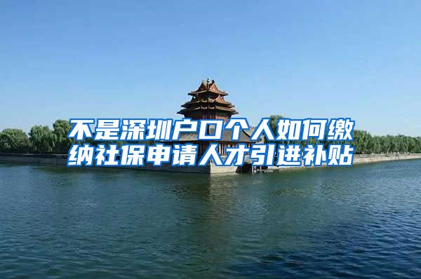 不是深圳户口个人如何缴纳社保申请人才引进补贴