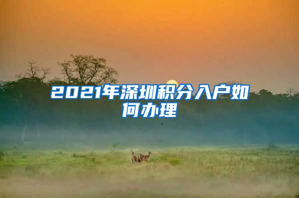 2021年深圳积分入户如何办理