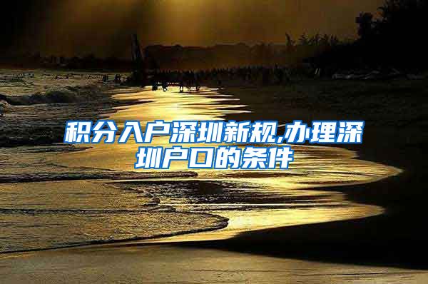 积分入户深圳新规,办理深圳户口的条件