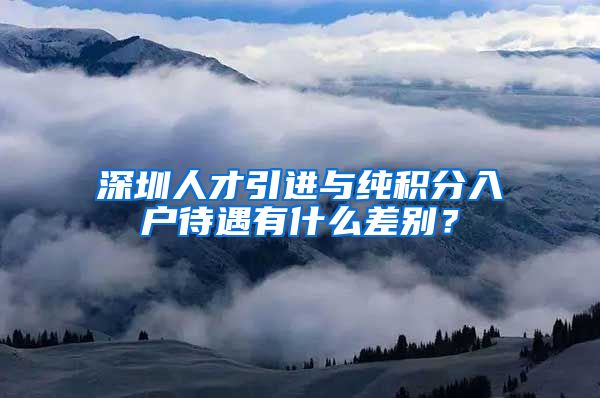 深圳人才引进与纯积分入户待遇有什么差别？