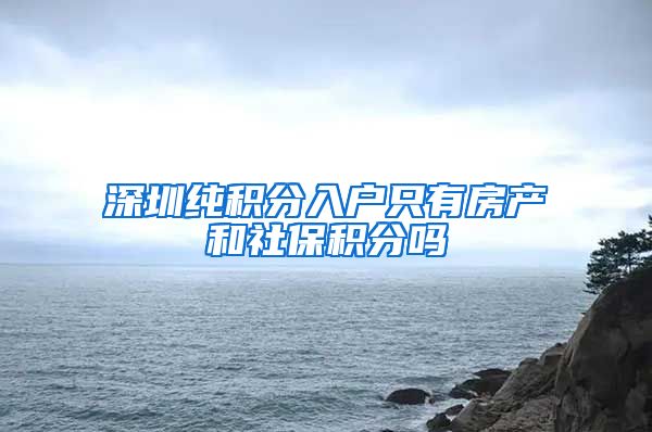深圳纯积分入户只有房产和社保积分吗