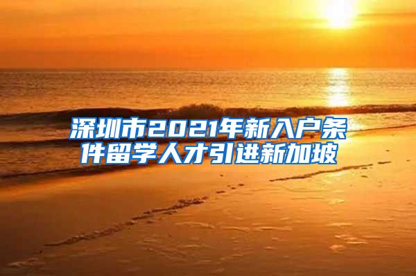 深圳市2021年新入户条件留学人才引进新加坡