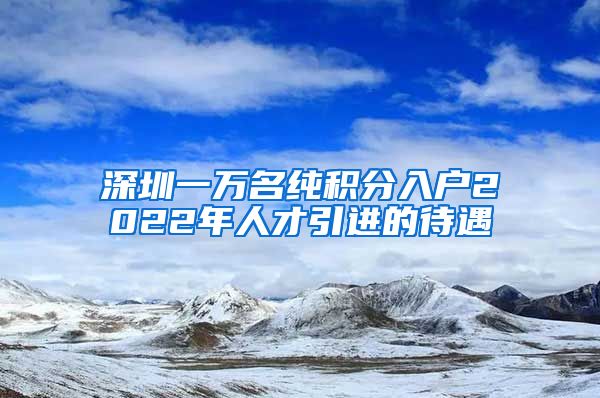 深圳一万名纯积分入户2022年人才引进的待遇