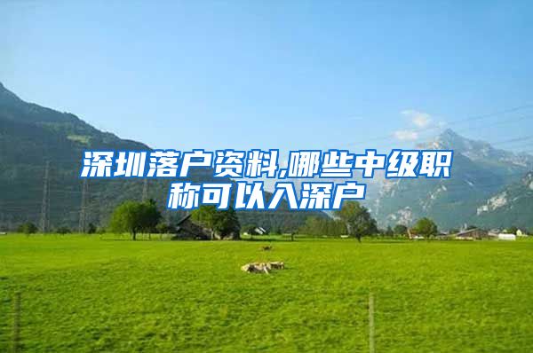 深圳落户资料,哪些中级职称可以入深户