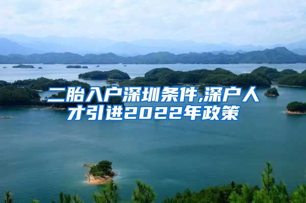 二胎入户深圳条件,深户人才引进2022年政策