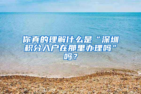 你真的理解什么是“深圳积分入户在那里办理吗”吗？