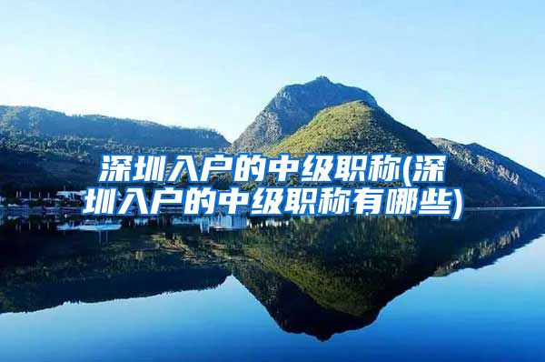 深圳入户的中级职称(深圳入户的中级职称有哪些)