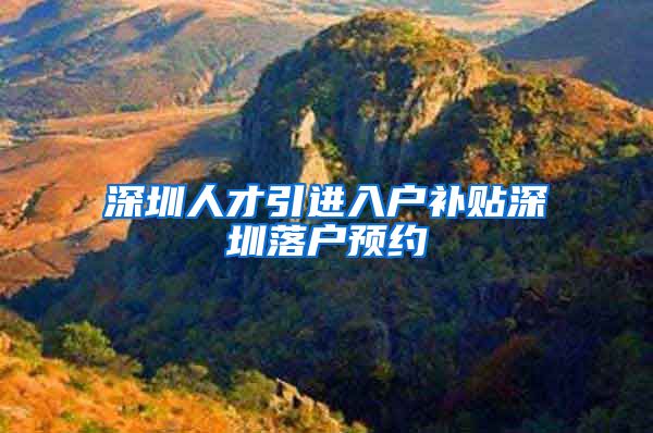 深圳人才引进入户补贴深圳落户预约