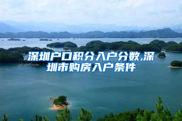 深圳户口积分入户分数,深圳市购房入户条件