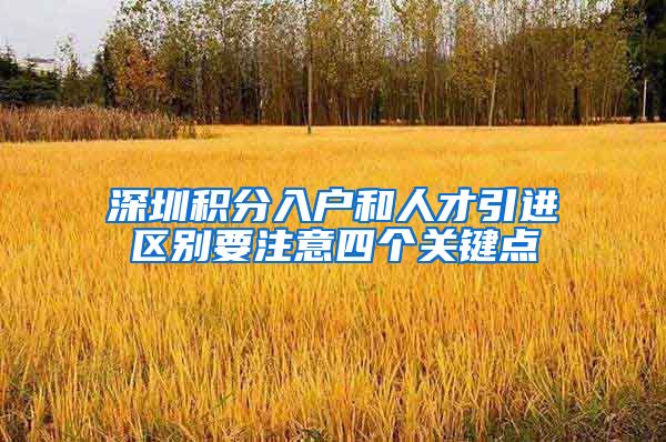 深圳积分入户和人才引进区别要注意四个关键点