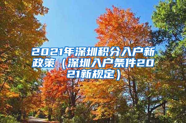 2021年深圳积分入户新政策（深圳入户条件2021新规定）