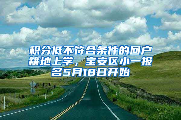 积分低不符合条件的回户籍地上学，宝安区小一报名5月18日开始
