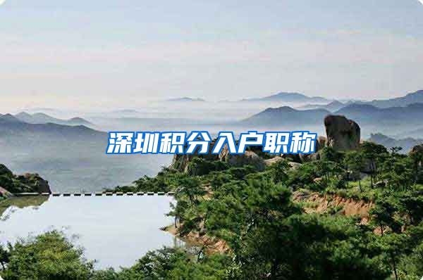 深圳积分入户职称