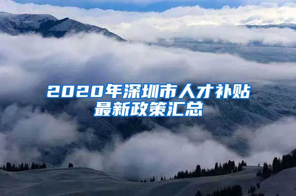 2020年深圳市人才补贴最新政策汇总