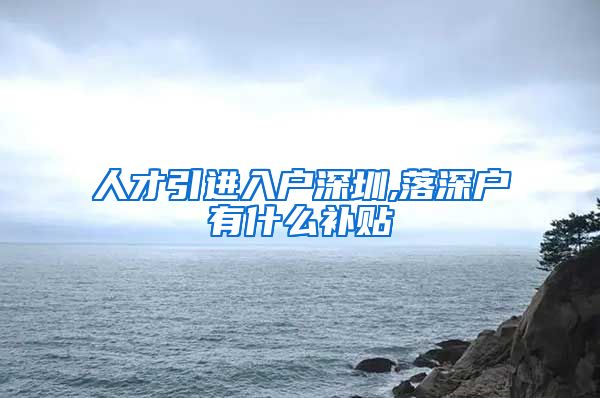 人才引进入户深圳,落深户有什么补贴
