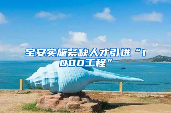 宝安实施紧缺人才引进“1000工程”