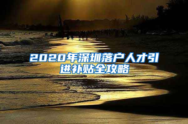 2020年深圳落户人才引进补贴全攻略