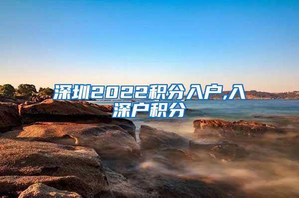 深圳2022积分入户,入深户积分