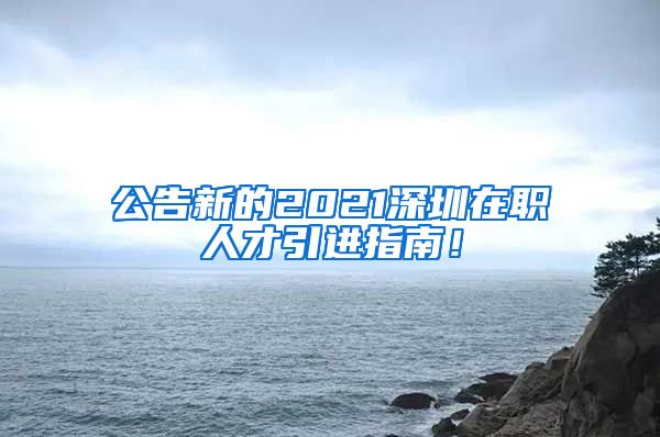 公告新的2021深圳在职人才引进指南！