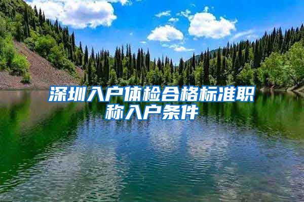 深圳入户体检合格标准职称入户条件